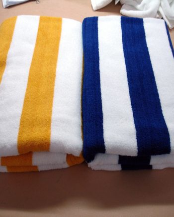 striped pool towels